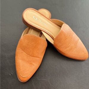 CL by Laundry Tan Mule Loafers Women’s 8.5 Textured Slides
